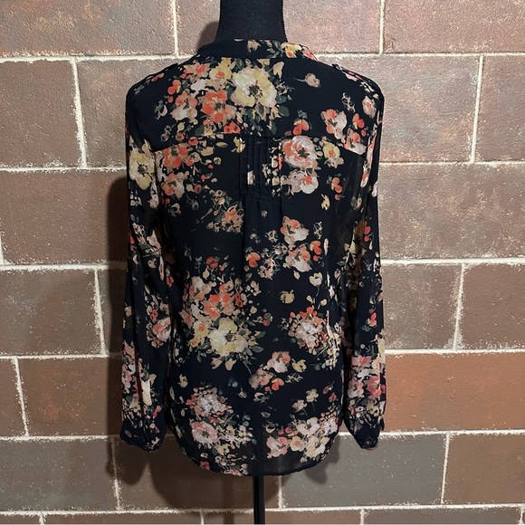 Forever 21 Semi Sheer Floral Popover Blouse Women's S Small - Picture 5 of 8